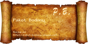 Pakot Bodony névjegykártya